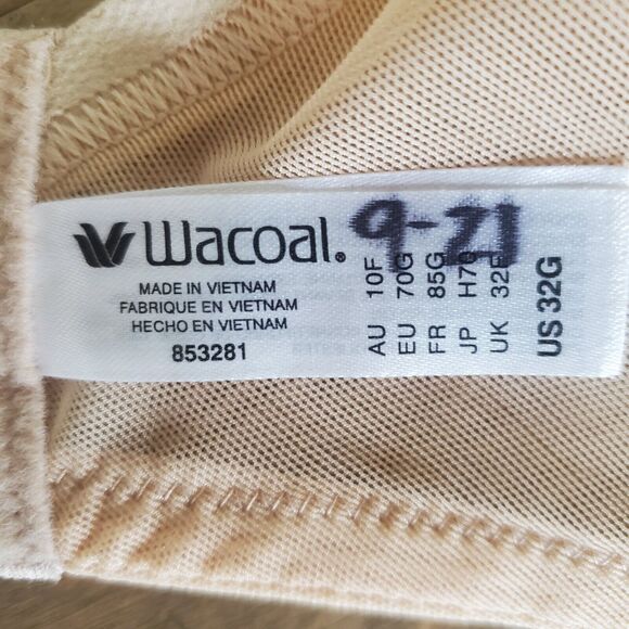 WACOAL ~32 G~ Ultimate Side Smoother Contour Bra~#853281~ Nude~ U/W - Picture 8 of 8